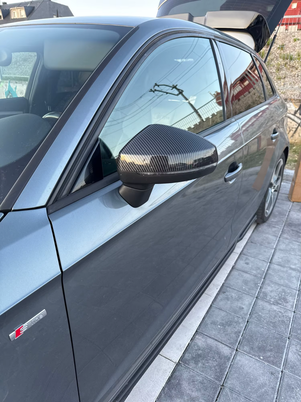 AUDI A3 S3 8V WING MIRROR COVER CAPS CARBON FIBRE LOOK