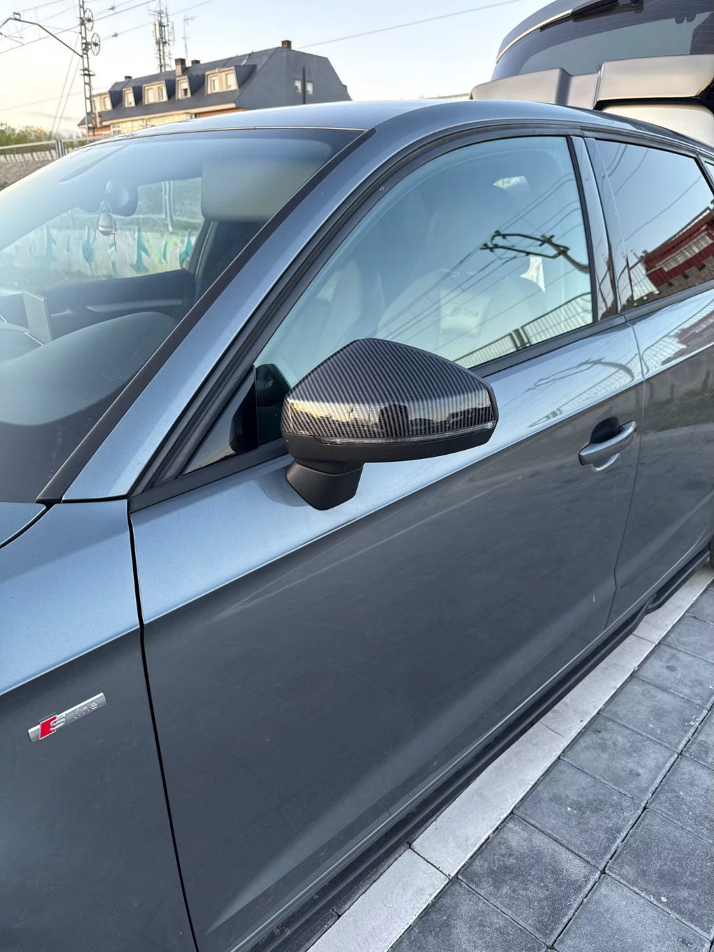 AUDI A3 S3 8V WING MIRROR COVER CAPS CARBON FIBRE LOOK