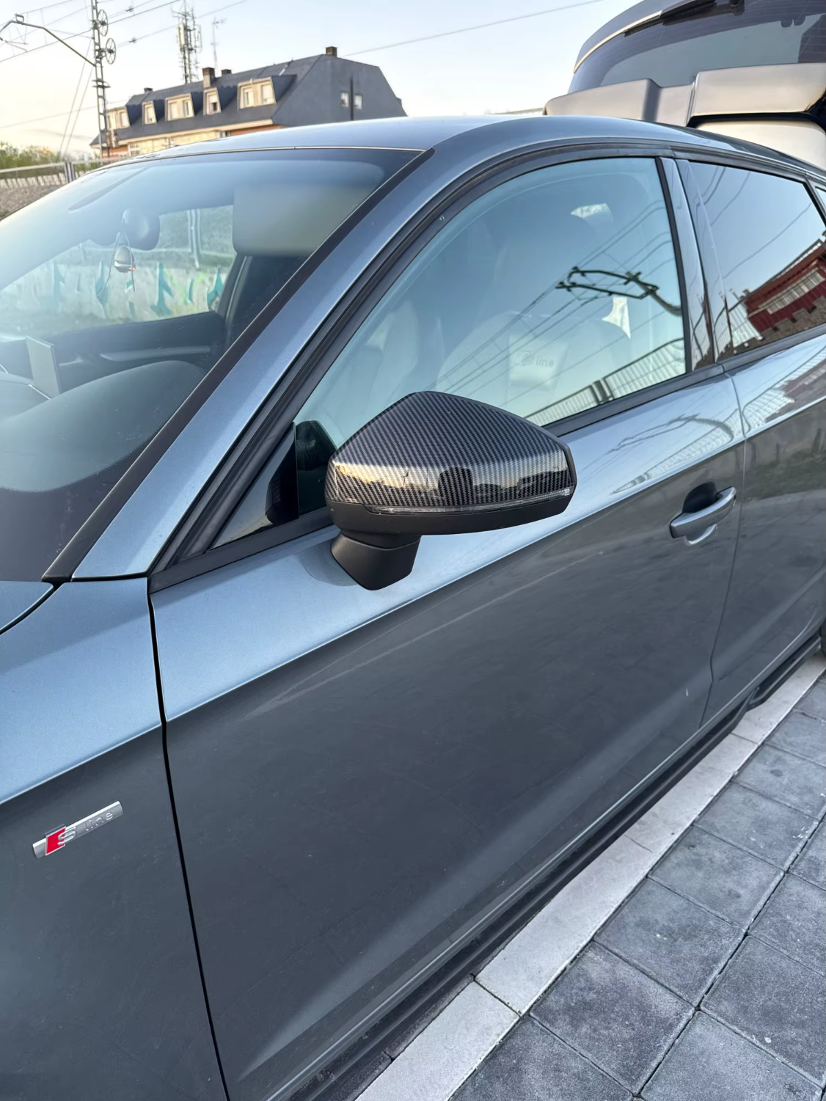 AUDI A3 S3 8V WING MIRROR COVER CAPS CARBON FIBRE LOOK